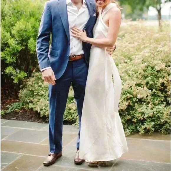 Galvan London White Size 34 Dress halter ankle length, good condition , satin - Picture 6 of 7